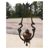 Antique Hanging 'The Rochester' Oil Lamp Converted