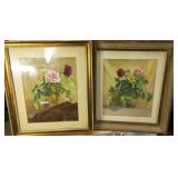 (2) Mid Century 1952 Italian Floral Paintings