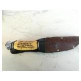 Deer Antler Handle Knife Solinger13191 w Sheath