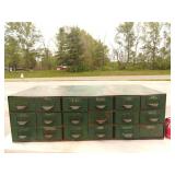 18 Drawer Green Storage Cabinet