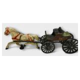 Antique Cast Iron Horse & Buggy Marked Chief PD