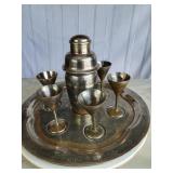 Indian 8-Piece Cocktail Set Etched Decoration