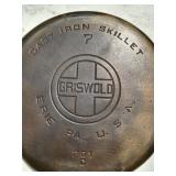 701 Griswold #7 Cast Iron Skillet Large Logo