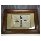 Wood Framed Needlework Hidden Mystery Village