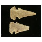 2 Dovetail Arrowheads Greene Co IL Beveled