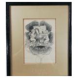 Etching Gutherz 1894 Woman With Cherubs