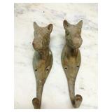 Pair of Brass Horse Coat Hangers