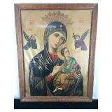 Antique Our Lady of Perpetual Help Litho on Gilt