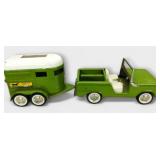 NYLint Toys Green Jeep & Horse Trailer