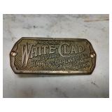 White Clad Simmons Hardware Brass Tag