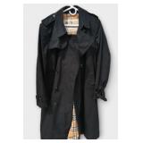 Burberry London Black Trench Coat Sz 48 Kensington