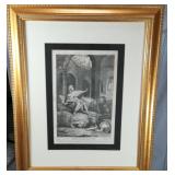 Etching Daniel in the Lyons Den Gilt Frame