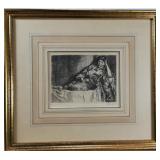 John Sloan Etching Girl in Kimona 1913