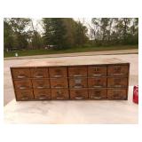 18 Drawer Bronze Color Metal Storage Bins