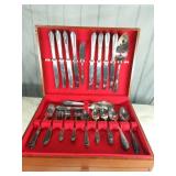 Wm. Rogers Silver Plate Flatware Set in Case