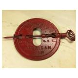Griswold 7' Erie Steel Spindle