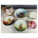 (6) Noritake & Austrian Hand Painted Plates & More