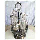 Vintage Silver Plate Rotating Cruet Set