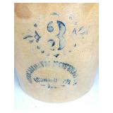 Early Stencil 3 Monmouth Pottery Salt Glazed Crock