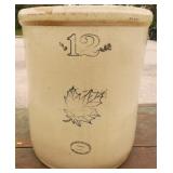 #12 Western Monmouth Black Ink Stoneware Crock