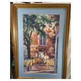 Large Silk Screen Pastel French Cafe