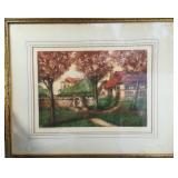 Hand Colored Etching Florence La Foutaine