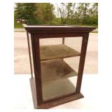 3 Tier Wavy Glas Wooden Shelf Display