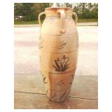 Ornate Tall Stoneware Vase