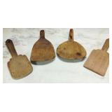 (4) Antique & Folk Art Butter Paddles