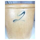 Hand Painted 2 Stoneware Crock