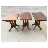 (3) Rectangular Wood Tables