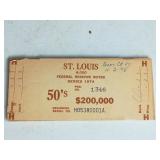 $50 1974 St. Louis Federal Reserve Wood Brick End