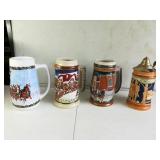 (4) Beer Steins - AB & German