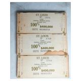 (3) $100 1977 St Louis Federal Reserve Brick Ends