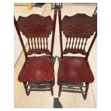 Pair of Matching Wood Dining Room Chairs