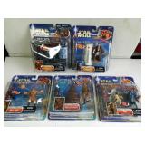 (5) Star Wars Figures Sealed Yoda, Obi-Wan Kenobi