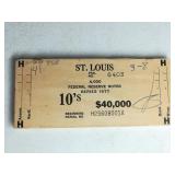 $10 1977 St Louis Federal Reserve Wood Brick End