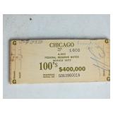 $100 1977 Chicago Federal Reserve Wood Brick End