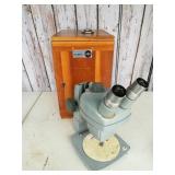 Bausch & Lomb Microscope Burrell Corp Wood Box
