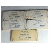 (5) $1 St Louis Federal Reserve Wood Currency Ends