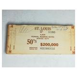 $50 1977 St Louis Federal Reserve Wood Brick End