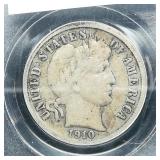 1910 S BARBER DIME 10C F15 PCGS