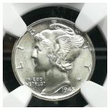 1945 MERCURY DIME 10C MS66 NGC