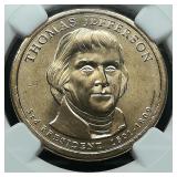 2007 D Jefferson $1 BU NGC First Day of Issue