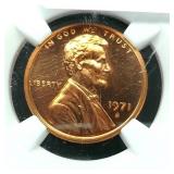 1971 S PENNY 1C PF68RD NGC