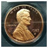 1987 S PENNY 1C PR69RD PCGS