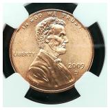 2009 D SMS BRONZE PENNY 1C MS67RD NGC PRESIDENCY