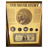 Framed the Silver Story 1974 Kennedy Mint