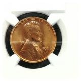1957 D PENNY 1C MS66RD NGC
