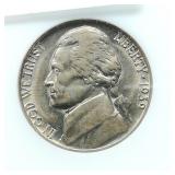 1939 Jefferson Nickel 5C AU50 PCI